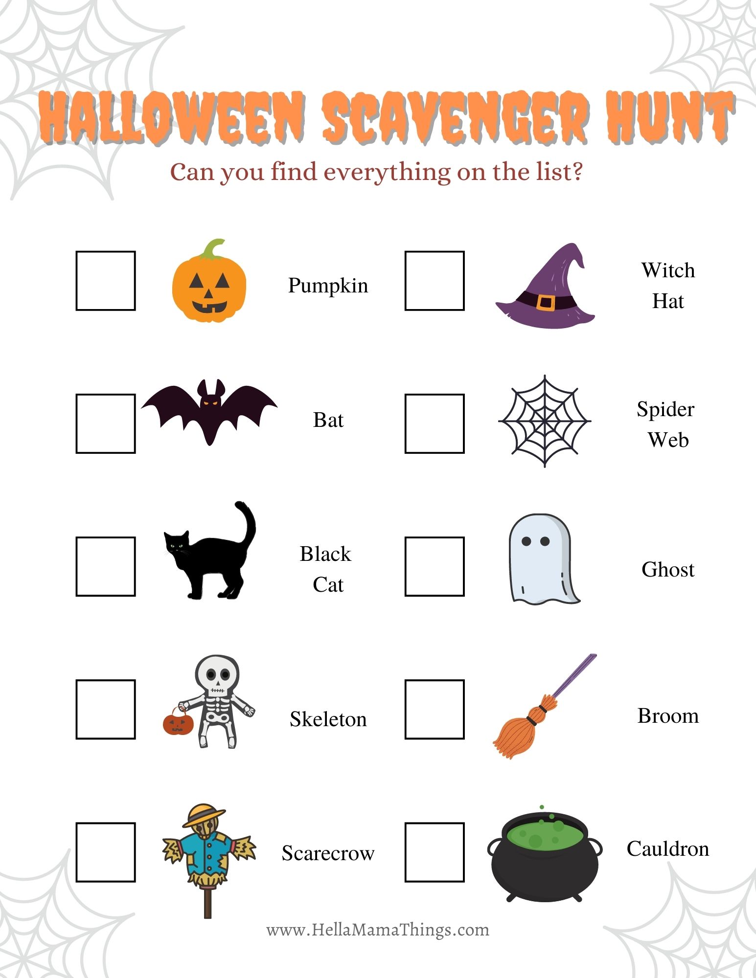 Halloween Treasure Hunt, Printable Treasure Hunt for Kids