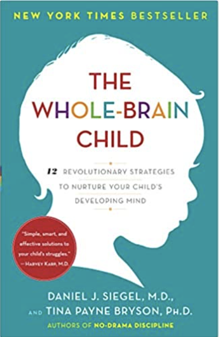 Book cover - outline of profile of a child's face; The Whole-Brain Child